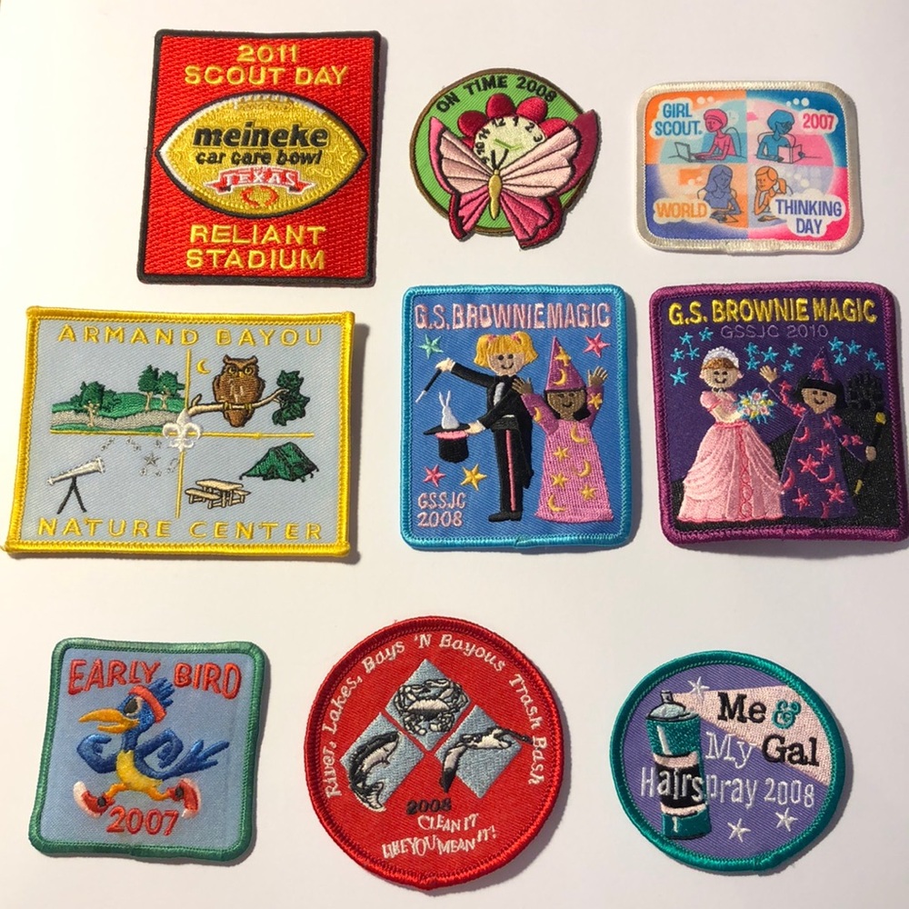 Vintage Girl Scout Fun Patches - Dated